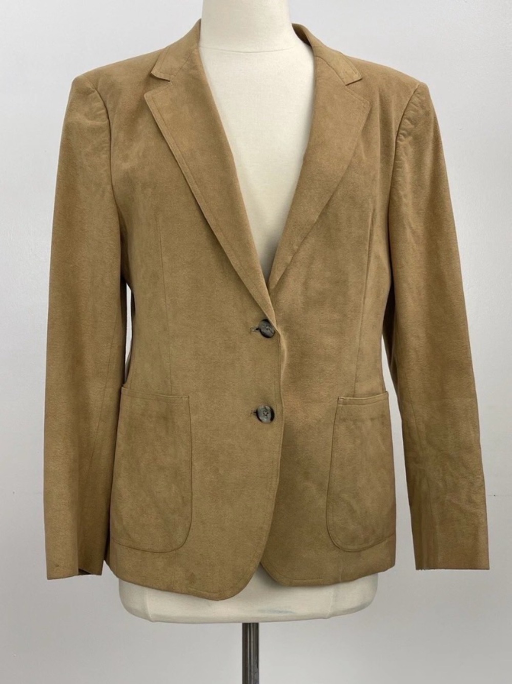Vintage Womens 70s Tan Brown Cashmere Blend Blazer Suit Western Cowgirl Jacket